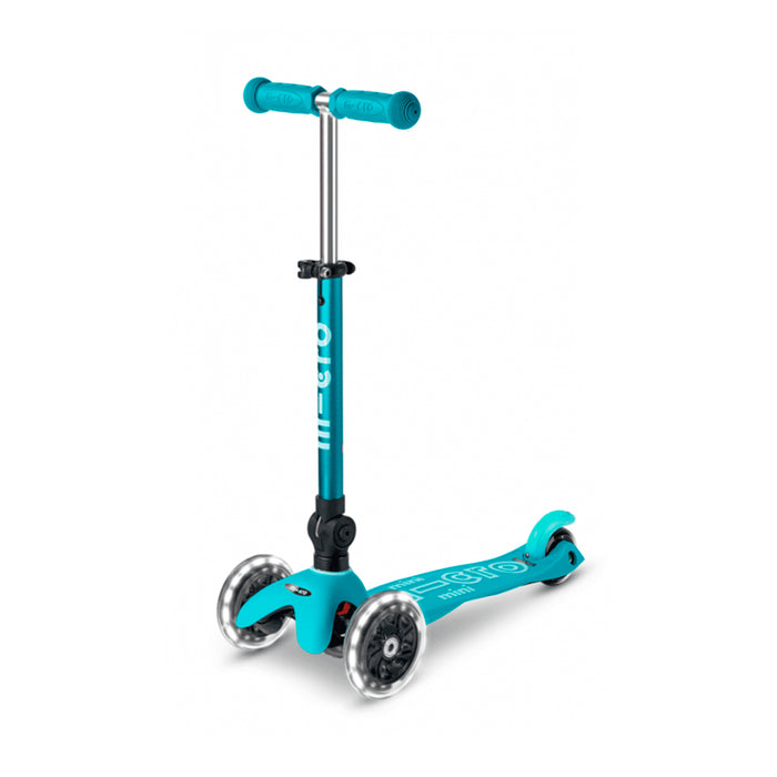 SCOOTER Mini Micro Deluxe Foldable LED Aqua