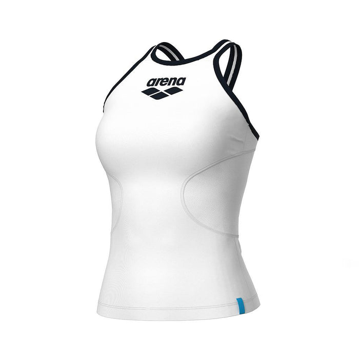 Arena Camisillas Femenino Moda Tank Top Mesh Panel White Black Black