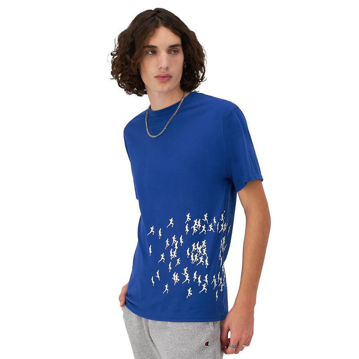 Champion Remeras Masculino Moda Classic Graphic Tee Steel Blue Ink