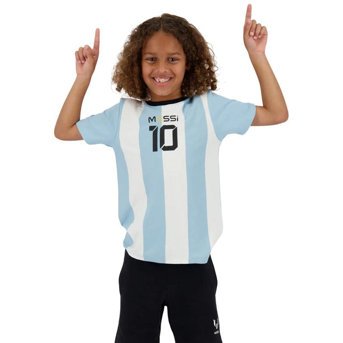 Messi Remeras Niños Leo FootballInspired Light Blue