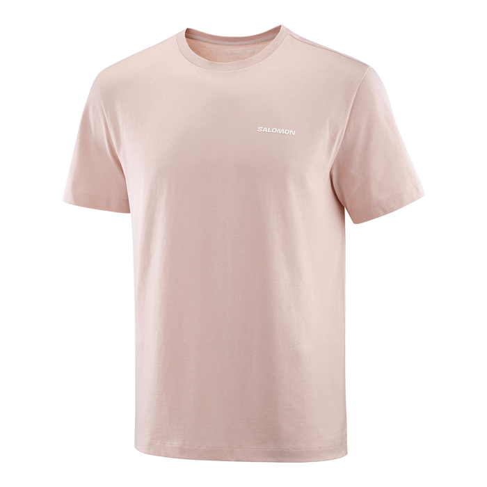 LC2675900 Salomon Prendas Remeras Masculino Running Chest Logo Regular Tee Sepia Rose