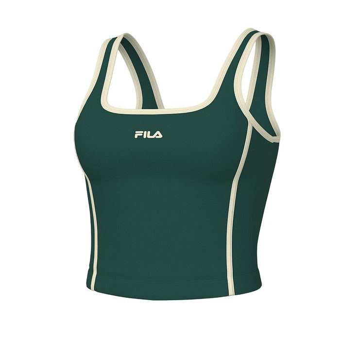 Fila Tops Femenino Tenis Slim Line Tennis Sports Club Green Forest/Light Cream