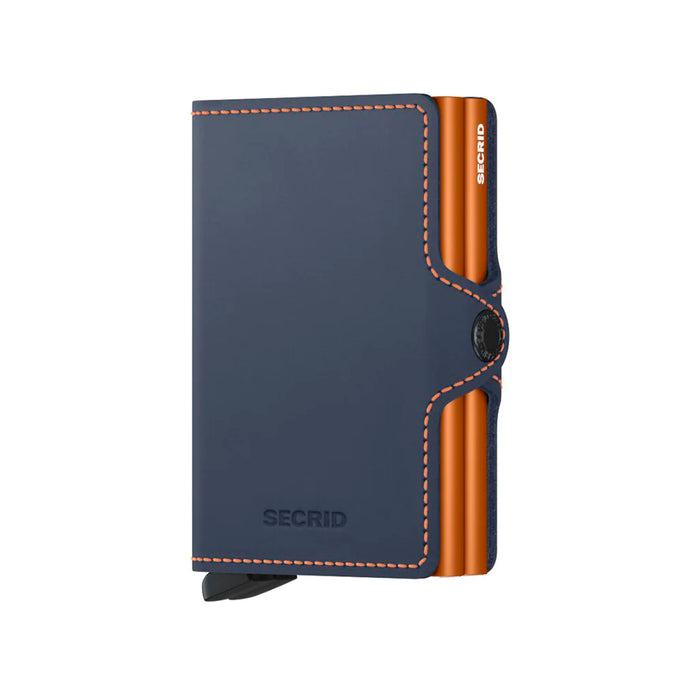 Billetera Secrid Twinwallet Matte Night Blue & Orange