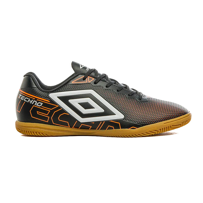 U01FB00167-126 Umbro Calzados Futbol Indoor Masculino Techno Negro/Naranja Fluo/Blanco