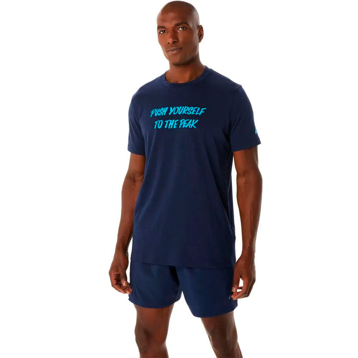 Asics Remeras Masculino Training Lettering Graphic Tee Midnight
