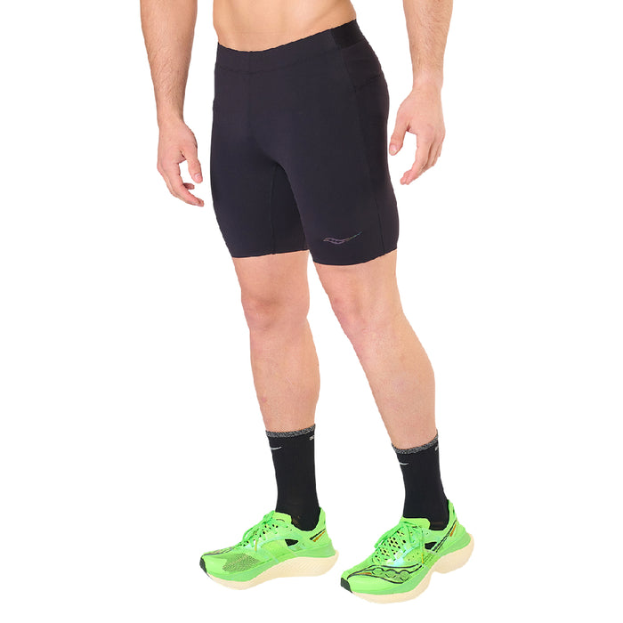 Saucony Shorts Masculino Running Endorphin Half Tight Black