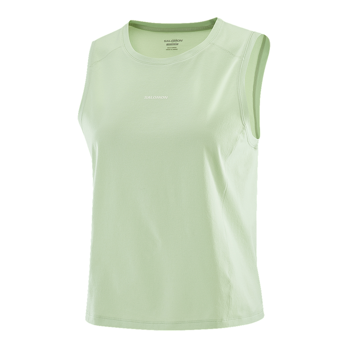 Salomon Musculosas Femenino Running Trackline Tank Sea Foam