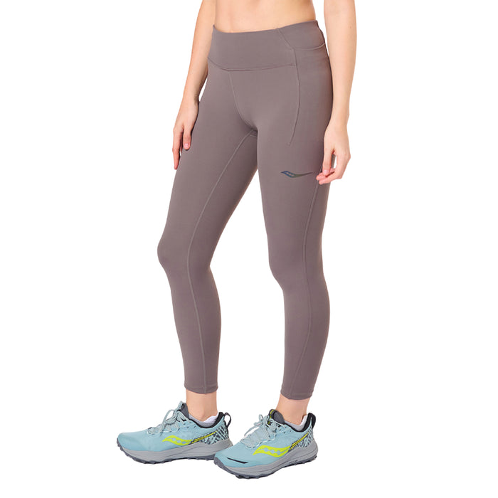 Saucony Pantalones Femenino Running Fortify Crop Tight Grey