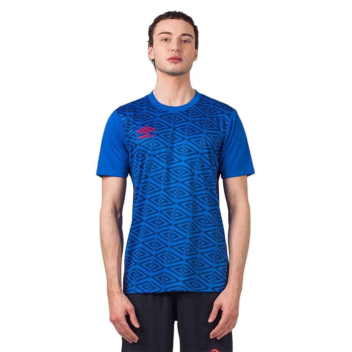 U11TW122-343 Umbro Remeras Masculino Running Legend  Azul Royal/Vermelho