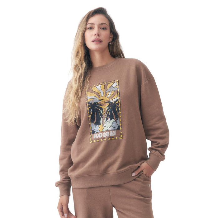 Roxy Sueters Femenino Moda Line Up Brown