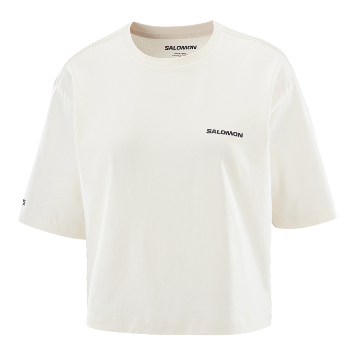 LC2680700 Salomon Remeras Femenino Running Short Ss Tee Relaxed Whisper White