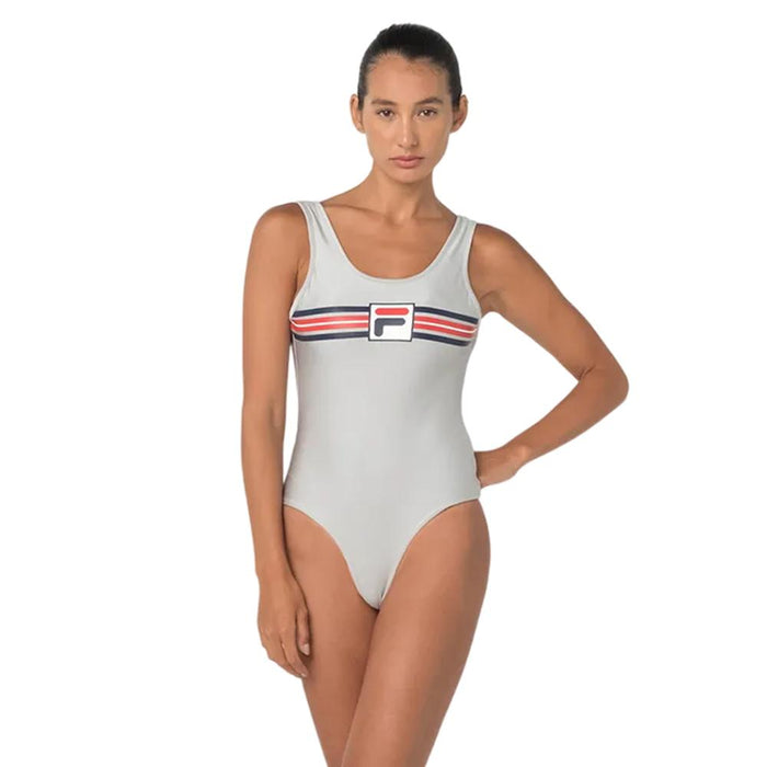 Fila Traje de baño Femenino Natacion Double Black Stamped/Silver