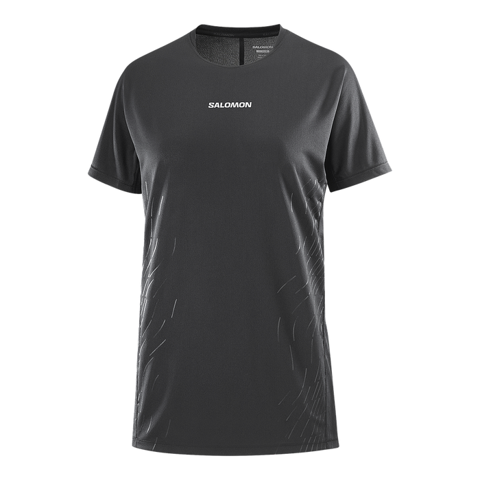 Salomon Remeras Femenino Running Sense Aero Ss Tee Gfx Black
