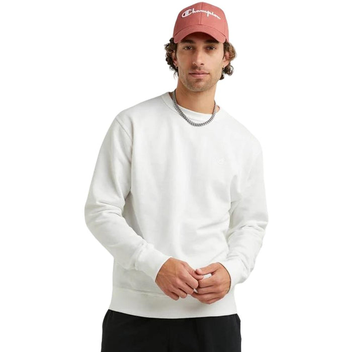 Champion Sweater Masculino Powerblend Fleece Crew White