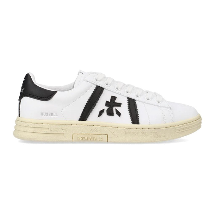 7474 PREMIATA CALZADOS LIFESTYLE MASCULINO MODA RUSSELL WHITE/BLACK