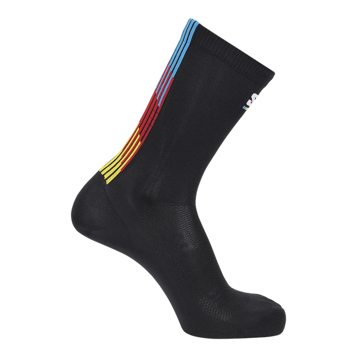 Salomon Medias Unisex Running Socks Pulse Race Flag Crew Black