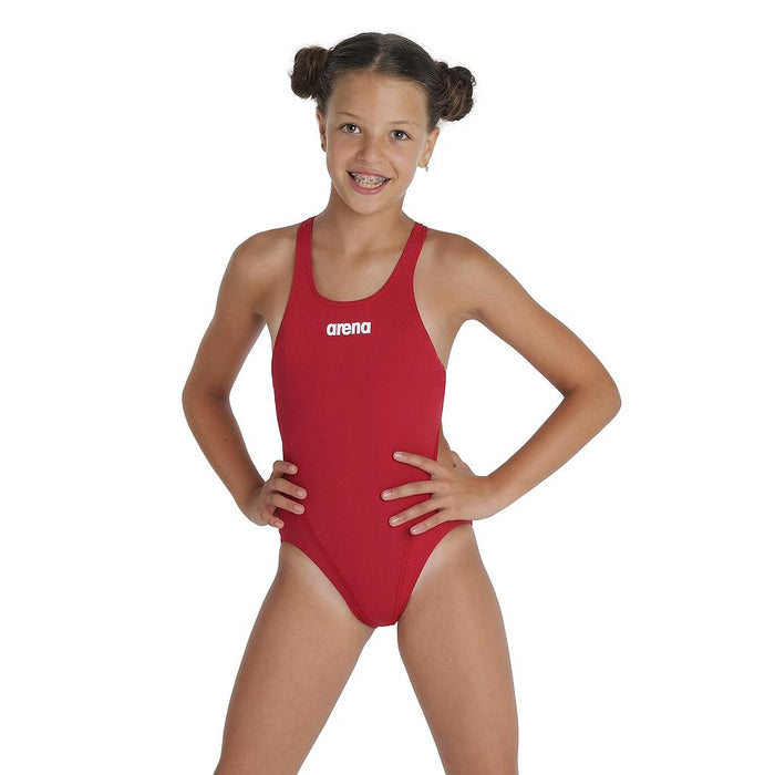 004764-450 Arena Traje de Baño Niños Natacion Team Swimsuit Swim Tech Solid Red/White