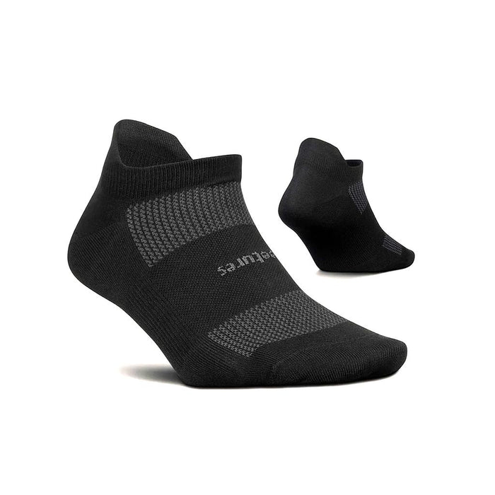 FA50011 Feetures Medias Unisex Running Max Cushion No Show Tab Black