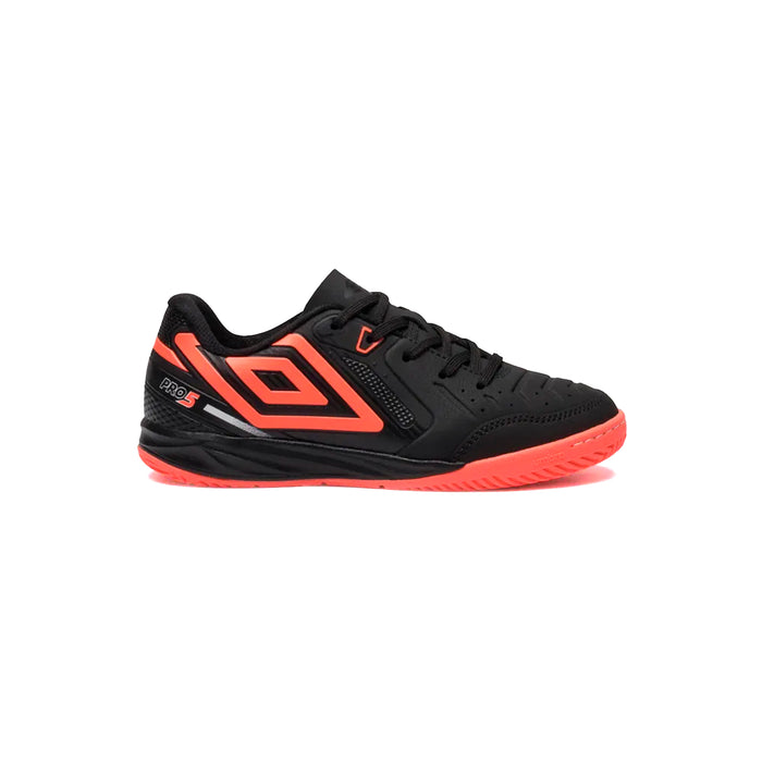 U07FB00533-102 Umbro Calzados Deportivos Niños Indoor Pro 5 Jr Preto/Coral/Branco
