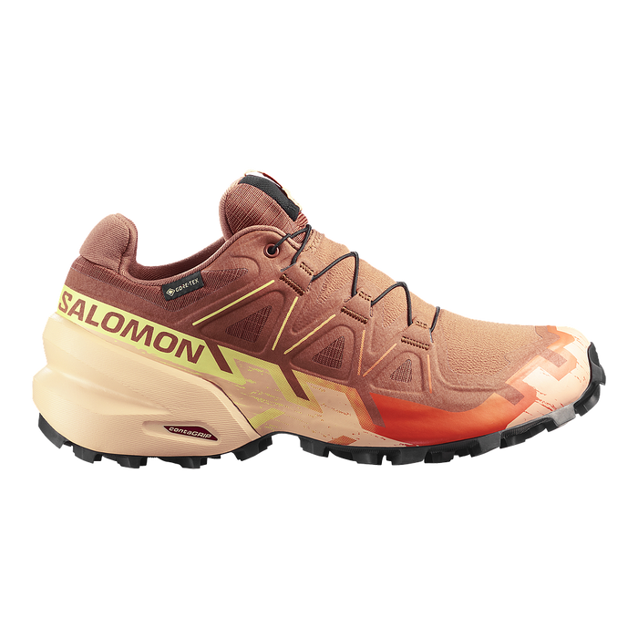 Salomon Deportivos Femenino Trail Running Speedcross 6 Gtx Pecan Bro/Almond Cream/Snny Lime