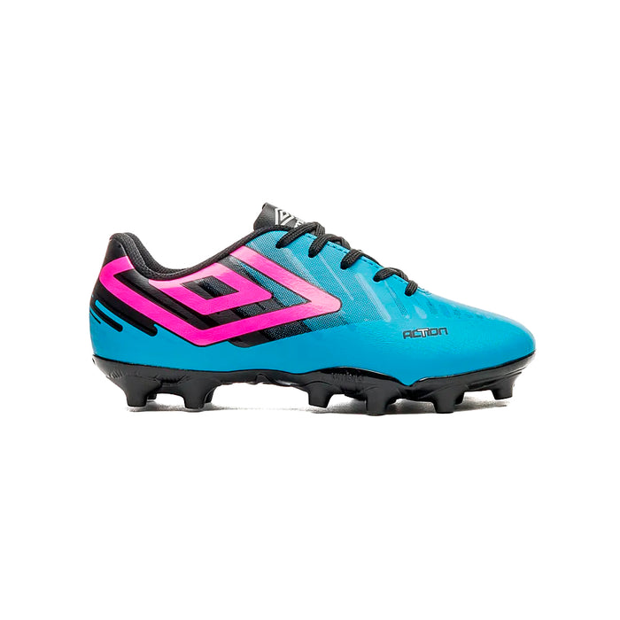 Umbro Campo Junior Futbol Action Jr Azul Electrico/Preto/Rosa