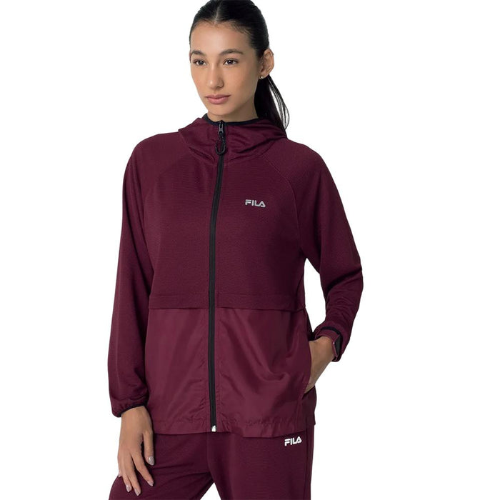 Fila Camperas Femenino Training Jacket Mix Mesh II Wine/Black