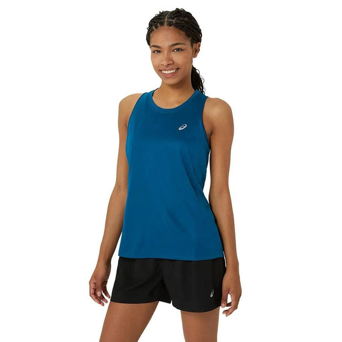 Asics Musculosas Femenino Running Silver Tank Rich Navy