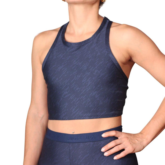 F12TR00046-1711 FILA PRENDAS TOPS FEMENINO TRAINING ELASTIC II NAVY PRINTED