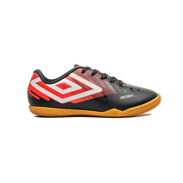U07FB00285-142 Umbro Calzados Indoor Junior Futbol Action Jr Negro/Rojo/Blanco