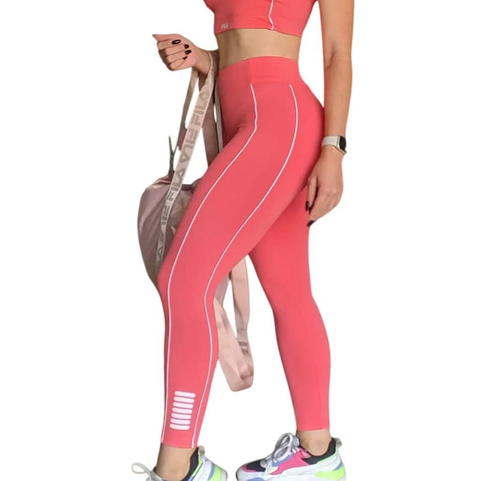 Fila Calzas Femenino Training Tights Seven Stripes Fit Dark Coral/Baby Pink