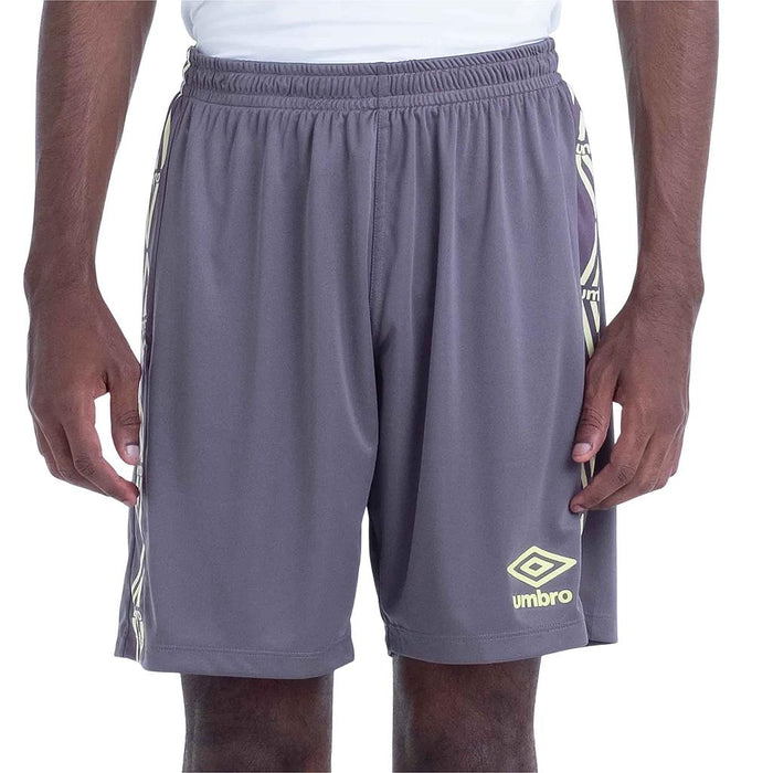 U11TW131-858 Umbro Shorts Masculino Running Legend Tape Grafite/Limao