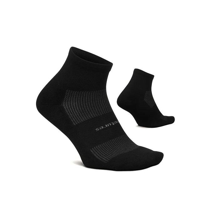 FA20012 Feetures Medias Unisex Running Max Cushion Quarter Black