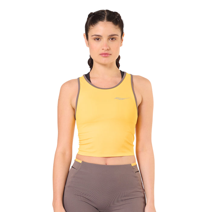 Saucony Crop Tops Femenino Running Kinvara Crop Top Yellow Gold