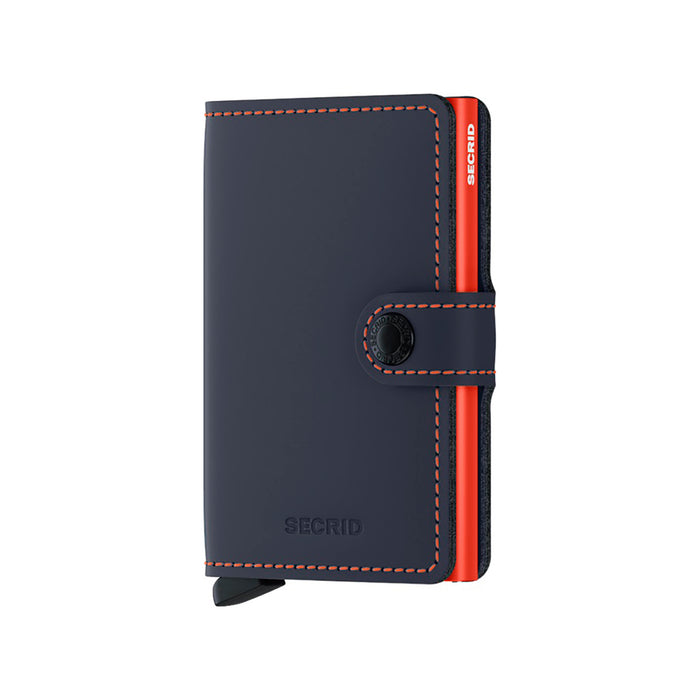 Billetera Secrid Miniwallet Matte Nightblue & Orange
