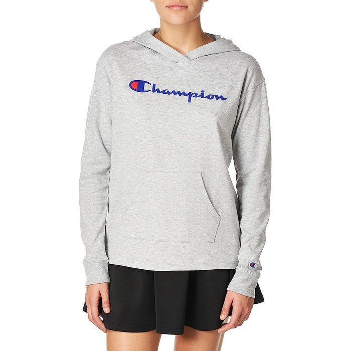W4909Y08113-023 CHAMPION PRENDAS HOODIE FEMENINO MIDDLEWEIGHT JERSEY HOODIE GRAPHIC OXFORD GRAY