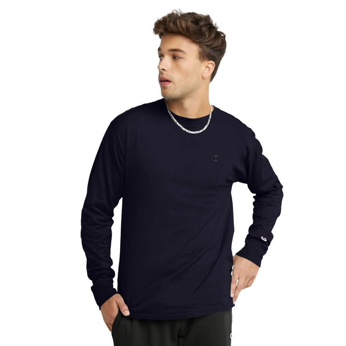 T2978-031 CHAMPION PRENDAS REMERAS MASCULINO CLASSIC JERSEY LONG SLEEVE TEE NAVY