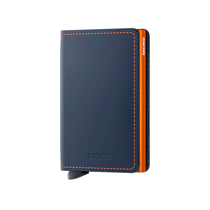 Billetera Secrid Slimwallet Matte Nightblue & Orange