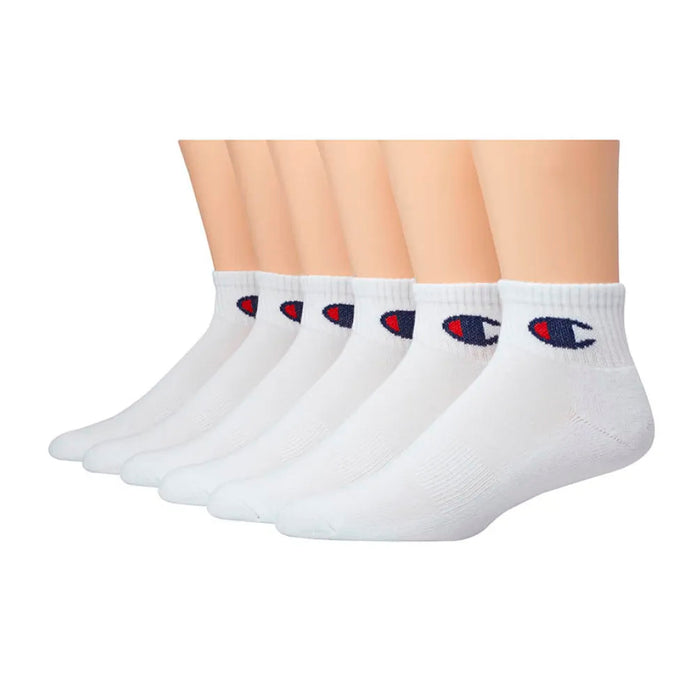 038257132250 CH682 Champion Medias Femenino Ankle 6 Pairs White
