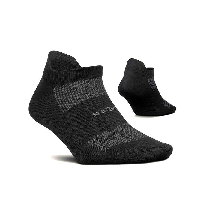 FA50013 Feetures Medias Unisex Running Max Cushion No Show Tab Black