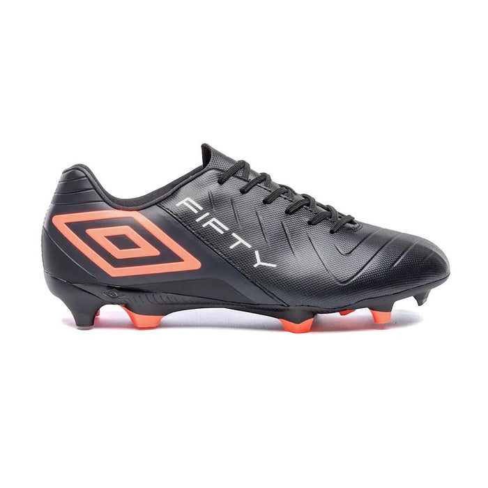 Umbro Campo Masculino Futbol Fifty VI Black/Fiery Coral/White