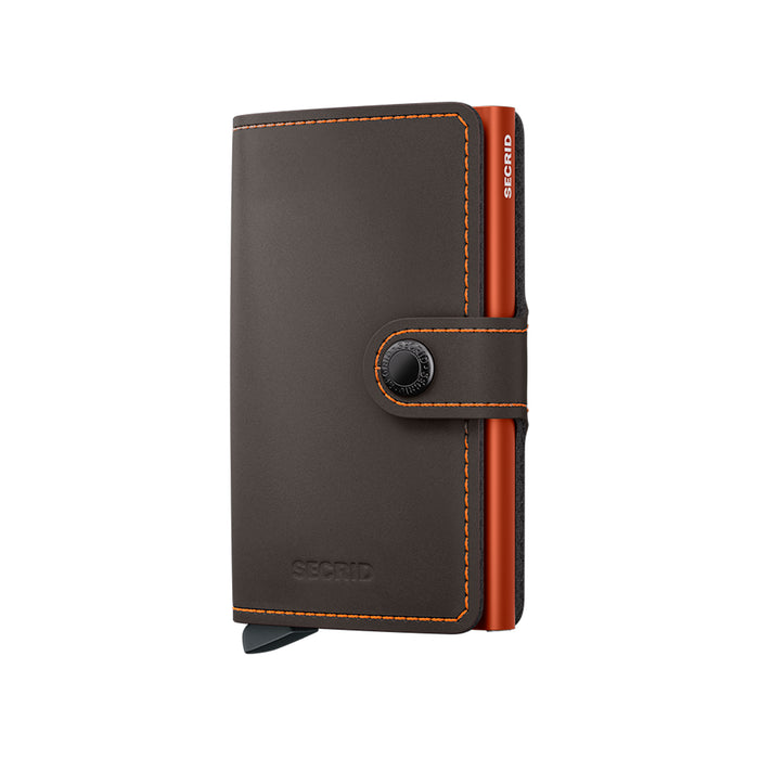 Billetera Secrid Miniwallet Matte Truffle & Orange