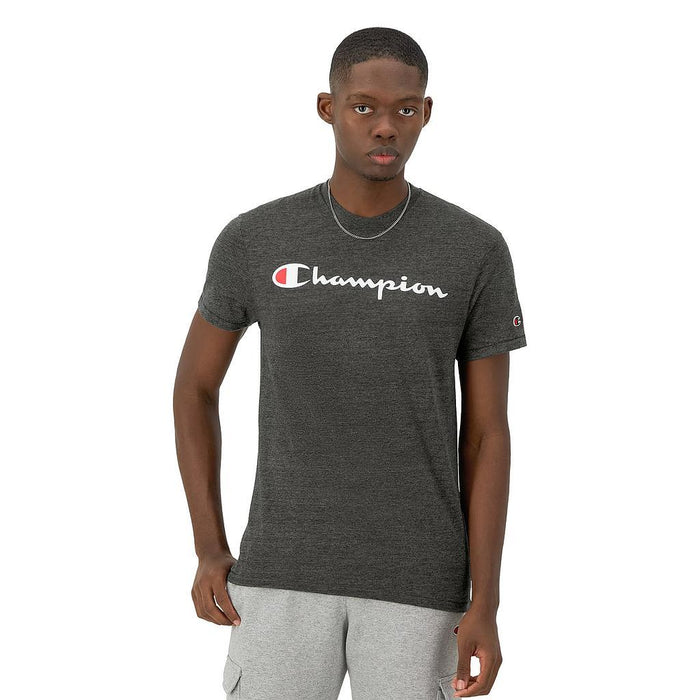 Champion Remeras Masculino Moda Graphic Powerblend Tee Ebony Heather