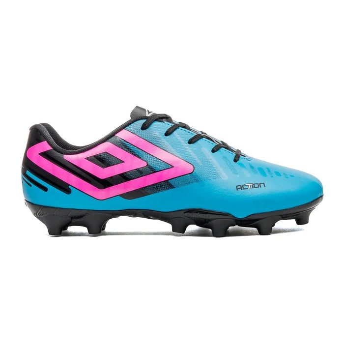 Umbro Campo Masculino Futbol Action Azul Electrico/Preto/Rosa
