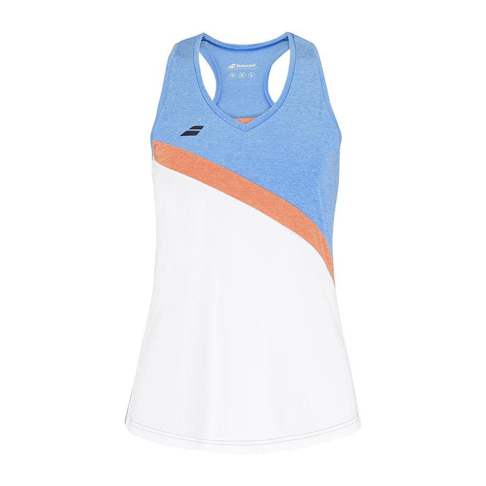 Babolat Camisillas Femenino Tenis Play Tank Top Women White/Blithe Blue Hthr