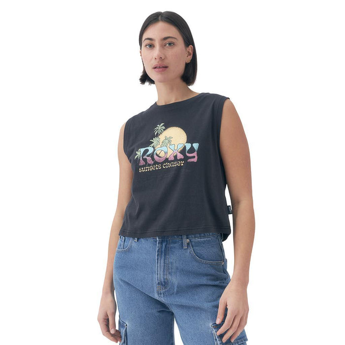 Roxy Musculosas Femenino Moda Lineup Crew Negro