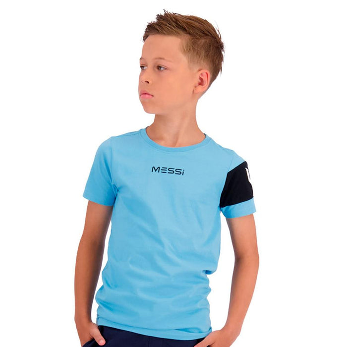C112KUN30002-1081 Messi Remeras Niños Neros Argentina Blue