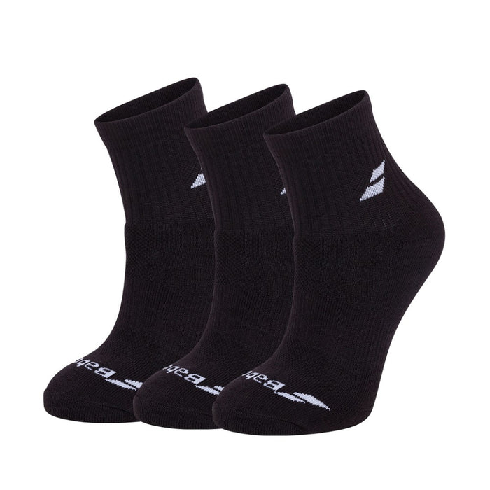 5UA1401-2000 BABOLAT ACCESORIOS ALL SPORTS MEDIAS QUARTER 3 PAIRS PACK UNISEX BLACK/BLACK