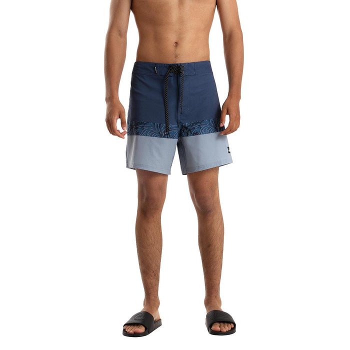 Quiksilver Shorts de Baño Masculino Moda Boardshort Panel Azul-Gris