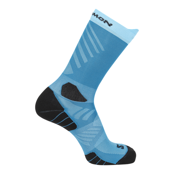 Salomon Medias Unisex Running Socks Aero Crew Blue Danube/Aquarius