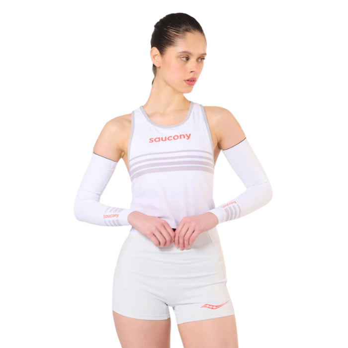 Saucony Remeras Femenino Running Endorphin Singlet Cloud Light Grey